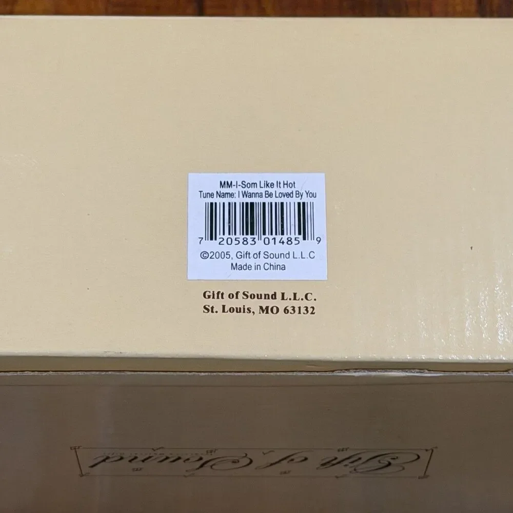 Rare Marilyn Monroe Some Like It Hot Ceramic Tile Wood Musical Jewelry Box - New
